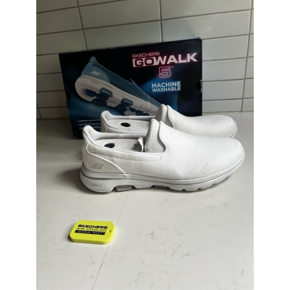 Skechers Go Walk Joy Gen 5 Goga Mat Stretch Grey Slip on Shoe Women's Size 7.5